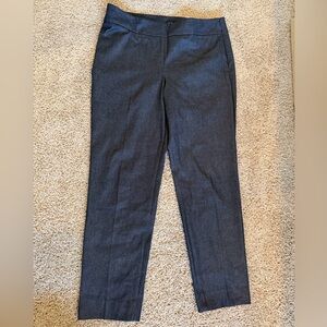 Talbots Dark Navy Chambray Side Zip Chatham Ankle Pant size 12. EUC